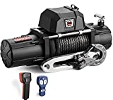 ZEAK 13000 lb. Premium Electric Winch 12V Waterproof Synthetic Rope, Wireless Remote, for Truck SUV