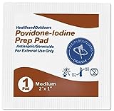 Individually Wrapped Povidone-Iodine 10% Prep Pads (120 Count) Cleansing Medical Wipes