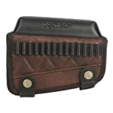 TOURBON Cheek Rest Pad with .22 Rifle Shell Holder Tactical Gun Stock Cover 14 Round Ammo Carrier Pouch Hunting Shooting Accessories (Pu Leather - Brown Right Hand)