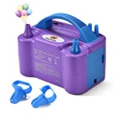 NuLink Electric Portable Dual Nozzle Balloon Blower Pump Inflation for Decoration, Party [110V~120V, 600W, Purple]