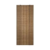 ALEKO BBL32X72BR Light Brown Bamboo Roman Wooden Indoor Roll Up Window Blinds Light Filtering Shades Privacy Drape 32 X 72 Inches