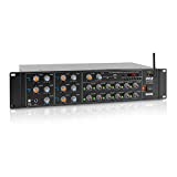 12-Channel Wireless Bluetooth Power Amplifier - 6000W Rack Mount Multi Zone Sound Mixer Audio Home Stereo Receiver Box System w/ RCA, USB, AUX - For Speaker, PA, Theater, Studio/Stage - Pyle PT12050CH