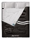 IFORREST Double Sleeping Bag for Adults - 2 Person Cold Weather(3-4 Seasons) Camping Bed, Extra-Wide & Warm - Queen Size XL