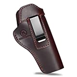 KOSIBATE 1911 Holster, Leather IWB Concealed Carry Gun Holster,Compatible with Colt 1911, Springfield 1911, Browning 1911, S&W 1911 and Other 4' 1911 Compact Commanders(Brown)