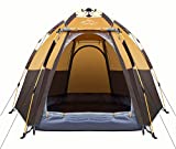 Toogh 3-4 Person Camping Tent 60 Seconds Set Up Tent Waterproof Pop Up Hexagon Outdoor Sports Tent Camping Sun Shelters, Instant Cabin Tent, Advanced Venting Design, Provide Top Rainfly(2022 Update)
