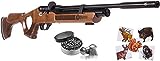 Hatsan Flash Wood QE .22 Cal Air Rifle with Pack of 250ct Pellets and 100x Paper Targets Bundle (Hardwood Stock)