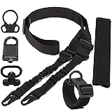 2 Point Sling Rifle Sling Tactical Two Point Sling Quick Adjust with QD Sling Swivels Mount Gun Sling Strap with Quick Release Sling Attachment