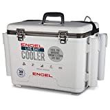 Engel LBC30-RH 30qt Live Bait Cooler with 2nd Generation 2X2 Portable Aerator Pump and Rod Holders White.
