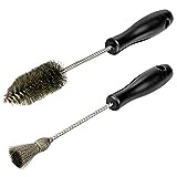 2pcs Injector Sleeve Cup Bore Seat Cleaning Brush Kit Compatible with Ford Powerstroke 7.3L 6.0L 6.4L 6.7L 1994-2018, Caterpillar 3126 C7 C9, Navistar Replace AP0084 AP0085 3252