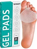 Brison Health Metatarsal Pads of Foot Cushions - Soft Gel Ball of Foot Pads Inserts Callus Metatarsal Foot Pain Relief Bunion Forefoot Cushioning Relief Foot Men and Women 2 Pairs (Clear)