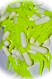 New Glow White & Chartruese 1.5 in Tubes Perch Crappie Grub/Jig 1 1/2in 50 Pk Lure Bait Fishing Equipment JK-0162B by KolotovichTool