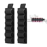 2 Packs 6 Rounds Shell Holder for Rifle Shotgun Cartridge Ammo 12/20/28 Gauge Shell Card Carrier Buttstock Organizer MOLLE Utility Pouch Hook and Loop Black