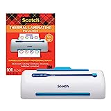 Scotch PRO Thermal Laminator and Pouch Bundle, 2 Roller System, Never Jam Technology Automatically Prevents Misfed Items (TL906) with Scotch Thermal Laminating Pouches, 100-Pack (TP3854-100)