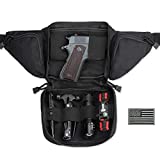 LIVANS Concealed Carry Fanny Pack Holster, Tactical Conceal Carry Pistol Bag Mens Gun Carry Concealment Holster Fits 1911 and G 17,19,20,21 Fits up 55' in Waist Free U.S Flag Patch