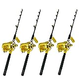 EAT MY TACKLE 80 Wide 2 Speed Fishing Reels on 130-160 Pound Blue Marlin Tournament Fishing Rods (4 Pack)