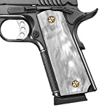 Cool Hand 1911 High Polished Synthetic Pearl Grips, Full Size (Government/Commander), Screws Included, Ambi Safety Cut, H1-S-WP