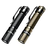 Mini Flashlight 3 Modes Small Flashlights LED Powerful High Lumens Tactical Pen Light with Clip,Slim Portable Pocket Compact Torch for Emergency Inspection AAA Battery Water-Resistant (Black & Gold)