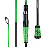 One Bass Fishing Pole 24 Ton Carbon Fiber Casting and Spinning Rods - Two Pieces, SuperPolymer Handle Fishing Rod for Bass Fishing -Green-Spin-6'0'