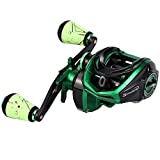 Sougayilang Baitcasting Reel 18LB Carbon Fiber Drag Baitcasters Unequaled Affordable High-tech Innovation Baitcast Fishing Reels - Green -Right Handed