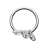 16GA Stainless Steel CZ Crystal Revolver Gun Pistol Septum Cartilage Helix Tragus Daith Captive Bead Ring (Silver Tone, 10mm (3/8'))
