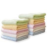 Yoofoss Luxury Bamboo Washcloths Towel Set 10 Pack Baby Wash Cloth for Bathroom-Hotel-Spa-Kitchen Multi-Purpose Fingertip Towels and Face Cloths 10'' x 10''