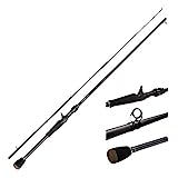 Akataka M'Wave Bass Fishing Rod - 2pcs Collaspible Spinning Fishing Rod with 24 Ton Carbon Fiber, Durable Reel Seat, Efficient Heat Dissipation Guide Baitcasting Rod