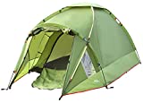 MoKo Waterproof Family Camping Tent, Portable 3 Person Outdoor Instant Cabin Tent, 4-Season Double Layer Dome Tent Sun Shelter for Hiking, Backpacking, Trekking, Mountaineering, Beach - Light Green