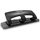 Swingline 3 Hole Punch, Desktop Hole Puncher 3 Ring, SmartTouch Metal Paper Punch, Home Office Supplies, Portable Desk Accessories, 20 Sheet Punch Capacity, Low Force, Black/Gray (74133)