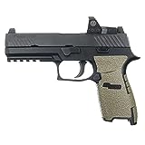 TALON Grips Adhesive Pistol Grip - Compatible with Sig Sauer P250, P320, M17 & M18 9mm/.357/.40/.45 Full Size - Made in The USA - Rubber, Moss