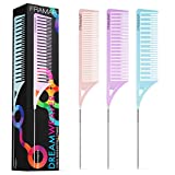 Framar Dreamweaver Highlight Comb Set – Combs for Hair Stylist, Highlighting Comb, Hair Dye Comb, Hair Highlighter Comb with Metal Pick, Balayage Comb (Pastel)