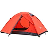 3 Season 3-Person 3 Man Backpacking Tent Double Layer Lightweight Waterproof Dome 2 Doors,Aluminum Rod Windproof for Camping Hiking Travel Climbing (Orange-3 Person)