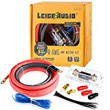 LEIGESAUDIO 0 Gauge Amp Wiring Kit Complete 0 AWG Amplifier Installation Wiring Kit - Car Subwoofer Wiring Kit Helps You Make Connections and Brings Power to Your Radio, Subwoofer and Speakers