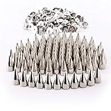 RUBYCA 30 Sets 13MM Silver Color Bullet Cone Spike and Stud Metal Screw Back for DIY Leather-Craft