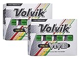 Volvik New Vivid 3-Piece Premium Matte Finish Color Golf Balls 2 Dozen (24 Balls) - Green Color