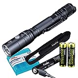 Fenix LD22 v2.0 800 Lumen Rechargeable Penlight EDC Flashlight - Compatible with 2X AA Batteries with LumenTac Battery Organizer