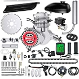 IMAYCC 80cc Bicycle Engine Kit, 2-Stroke Motorized Bicycle Kit Fit for 26-28' Bikes, Bicycle Motor Engine Kit with Wired Digital Computer (Silver)