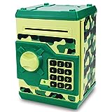 TOPBRY Piggy Bank for Kids ,Electronic Password Piggy Bank Kids Safe Bank Mini ATM Piggy Bank Toy for 3-14 Year Old Boys and Girls (Camouflage Green)