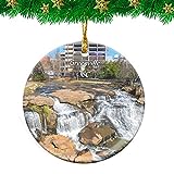 Greenville Falls Park on The Reedy South Carolina USA Christmas Ornament Travel Souvenir Personalized Christmas Tree Pendant Hanging Decoration