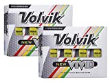Volvik New Vivid 3-Piece Premium Matte Finish Color Golf Balls 2 Dozen (24 Balls) - Yellow Color