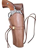 Leather Gun Holster for .38 Caliber and .357 Caliber Revolvers (Right Handed) Smooth Brown