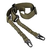 Two Points Sling with Length Adjuster Adjustable Sling with Hook and QD Swivels (1 Pcs OD Green Sling)