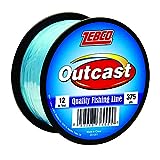 Zebco Outcast Monofilament Fishing Line, 375-Yards, 12-Pound, Low Memory and Stretch, High Tensile Strength, Blue