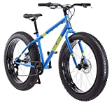 Mongoose Dolomite Mens Fat Tire Mountain Bike, 26-inch Wheels, 4-Inch Wide Knobby Tires, 7-Speed, Steel Frame, Front and Rear Brakes, Light Blue