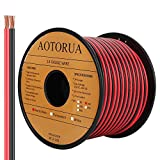 AOTORUA 100FT 14/2 Gauge Red Black Cable Hookup Electrical Wire, 14AWG 2 Conductor 2 Color Flexible Parallel Zip Wire LED Strips Extension Cord 12V/24V DC Cable for LED Ribbon Lamp Tape Lighting
