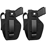 2 Pack Universal Concealed Carry Gun Holster for Women and Men, Inside or Outside The Waistband with Magazine IWB Holsters Right and Left Hand Draw Fits Subcompact Compact Full Size Pistols