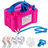 PCFING Electric Air Balloon Pump and Balloon Tying Tool in One,110V 600W Portable Dual Nozzles Electric Balloon Inflator for Party with Extra Accessories