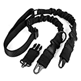 AntreeMAG Two Points Sling with Length Adjuster Traditional Sling with Metal Hook for Outdoors - Black