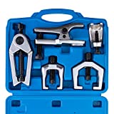 Orion Motor Tech 5pc Ball Joint Separator, Pitman Arm Puller, Tie Rod End Tool Set for Front End Service, Splitter Removal Kit (BL06)