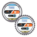 Luckyway 2-Pack 10 Inch Miter / Table Saw Blades 32T&60T with 5/8 Inch Arbor TCT Circular Saw Blade for Cutting Wood
