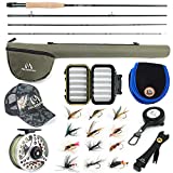 M MAXIMUMCATCH Maxcatch Extreme Fly Fishing Combo Kit 3/5/6/8 Weight, Starter Fly Rod and Reel Outfit, with a Protective Travel Case (8wt 9‘0“ 4pc Rod,7/8 Reel)